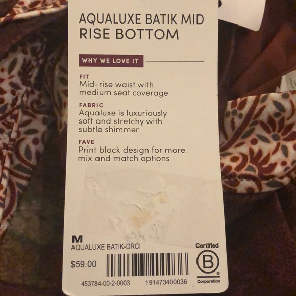 Athleta Bikini Bottom NWT Medium Aqualuxe Batik - Picture 3 of 8